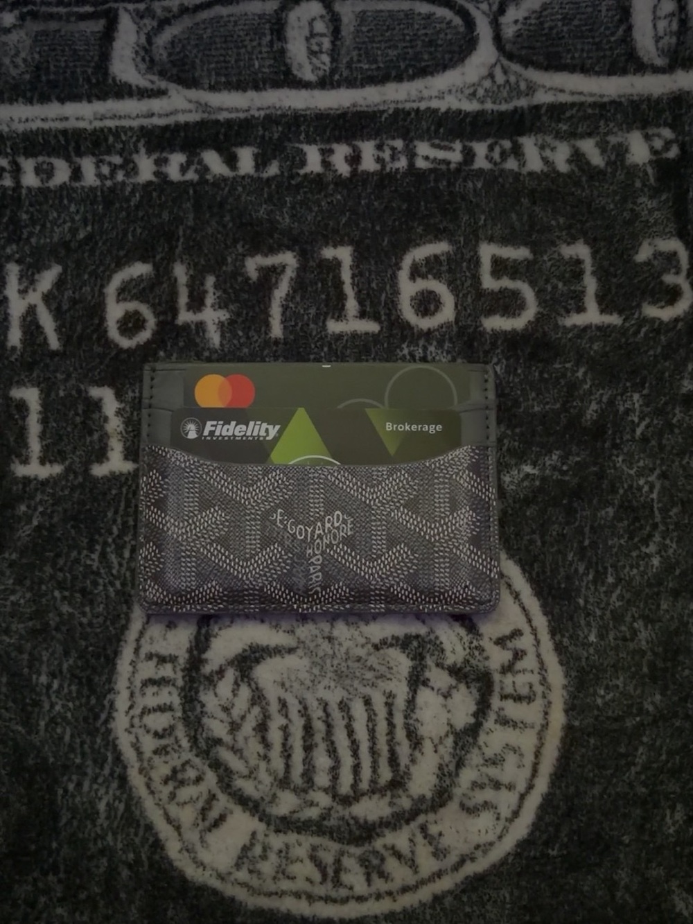 Goyard Grey Chevron Card Holder